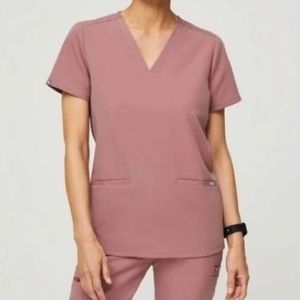 Figs Womens Mineral Mauve Casma 3 Pocket Scrub Top Large